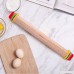 Wooden Rolling Pin with Thickness Rings Solid Beech 4 Adjustable Rings and Non-Stick Rolling Pin Guides for Baking Cake Design Ravioli Sugar Paste (Wooden 16.9 × 1.7) - B07C9WXW3Q